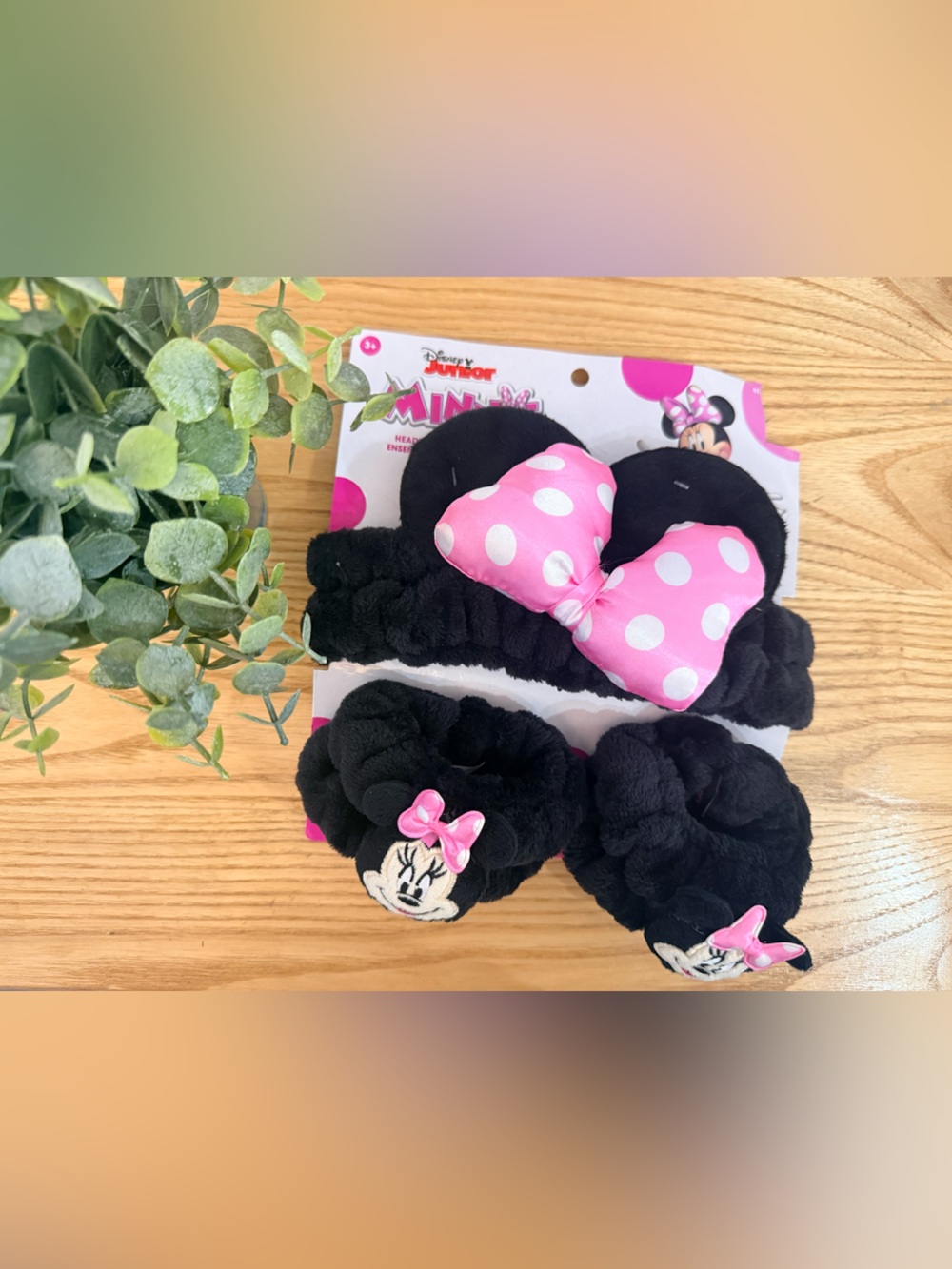 🌿10/$25 • Disney Minnie Mouse Pink Bow Kids Headband and Wristband Set